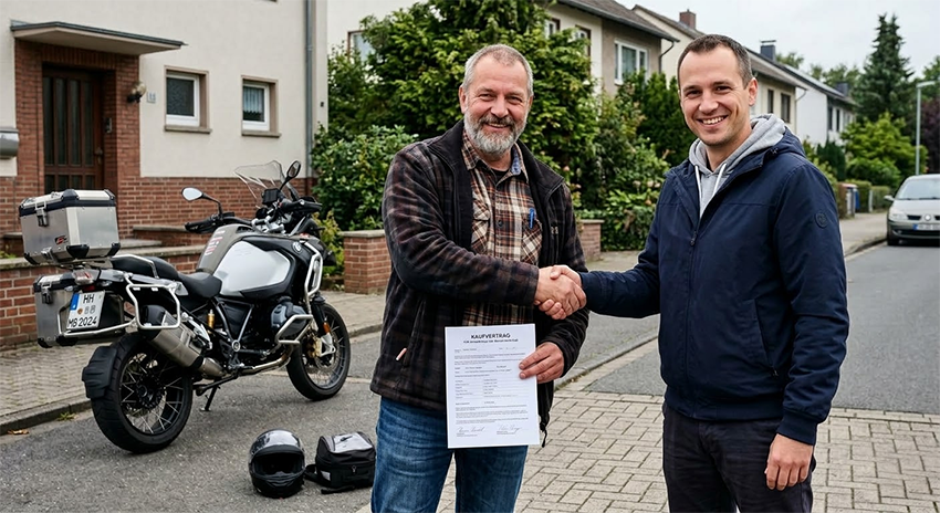 Kaufvertrag Motorrad in 3 Minuten