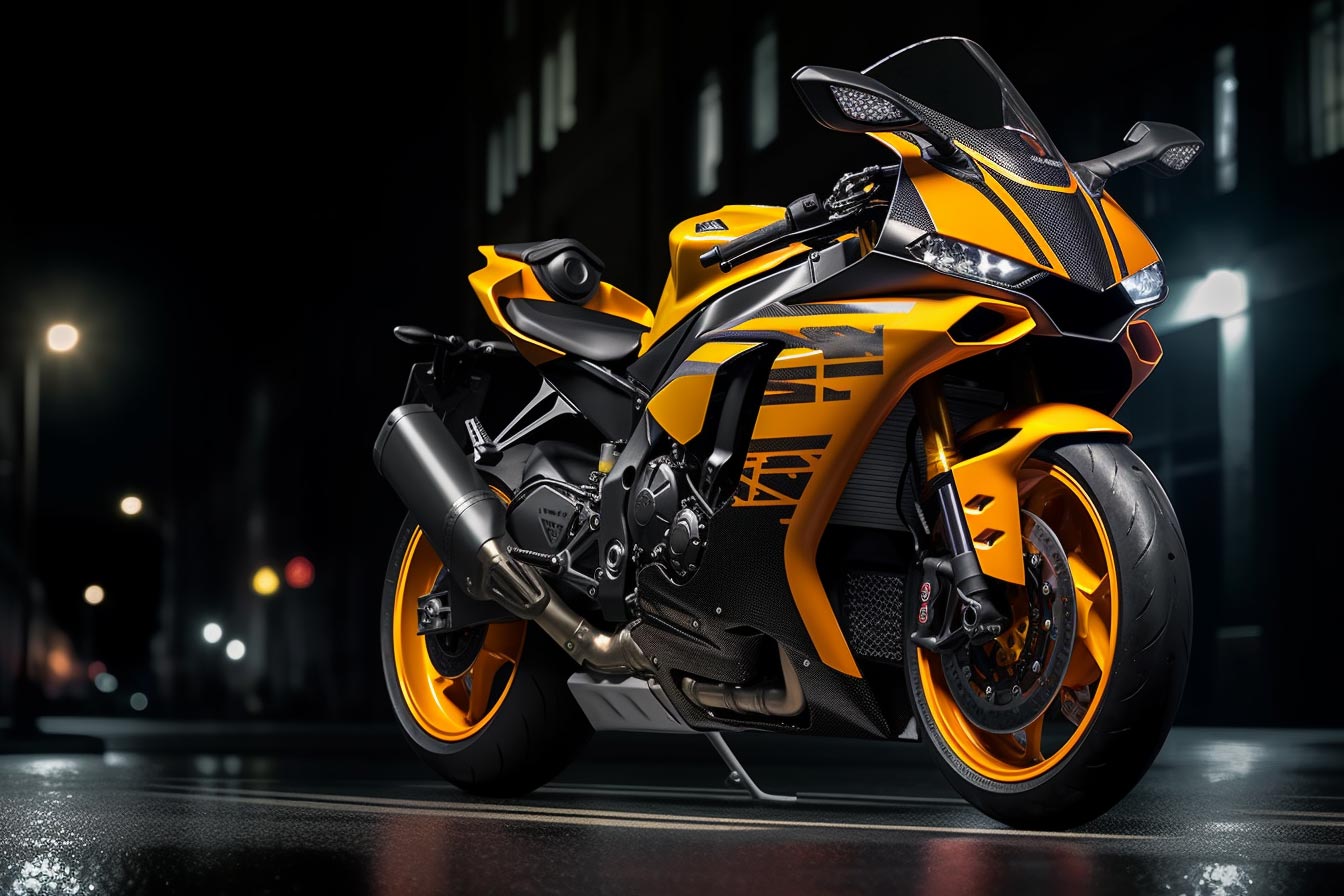 Racing Sportbike bei Nacht